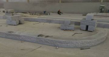 中山 芝麻白整石坐凳（光面+自然面）