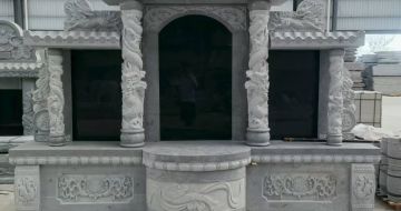 中山 芝麻灰高档墓碑，土墓，可定制