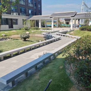 中山 芝麻灰小区坐凳&栏杆安装效果