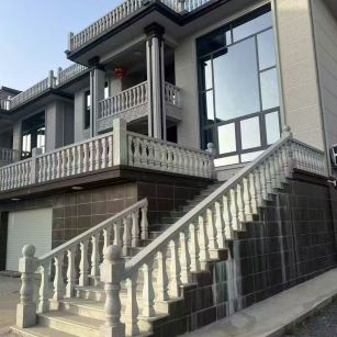 中山 芝麻白别墅阳台栏杆，楼梯栏杆