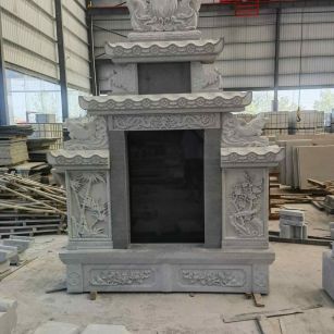 中山 芝麻灰高档墓碑、土墓，一套也支持定做