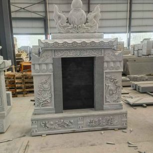 中山 芝麻灰高档墓碑、土墓，一套也支持定做