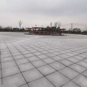 中山 芝麻白火烧面-公园广场地铺效果