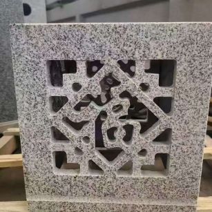 中山 芝麻白花岗岩镂空雕花灯笼