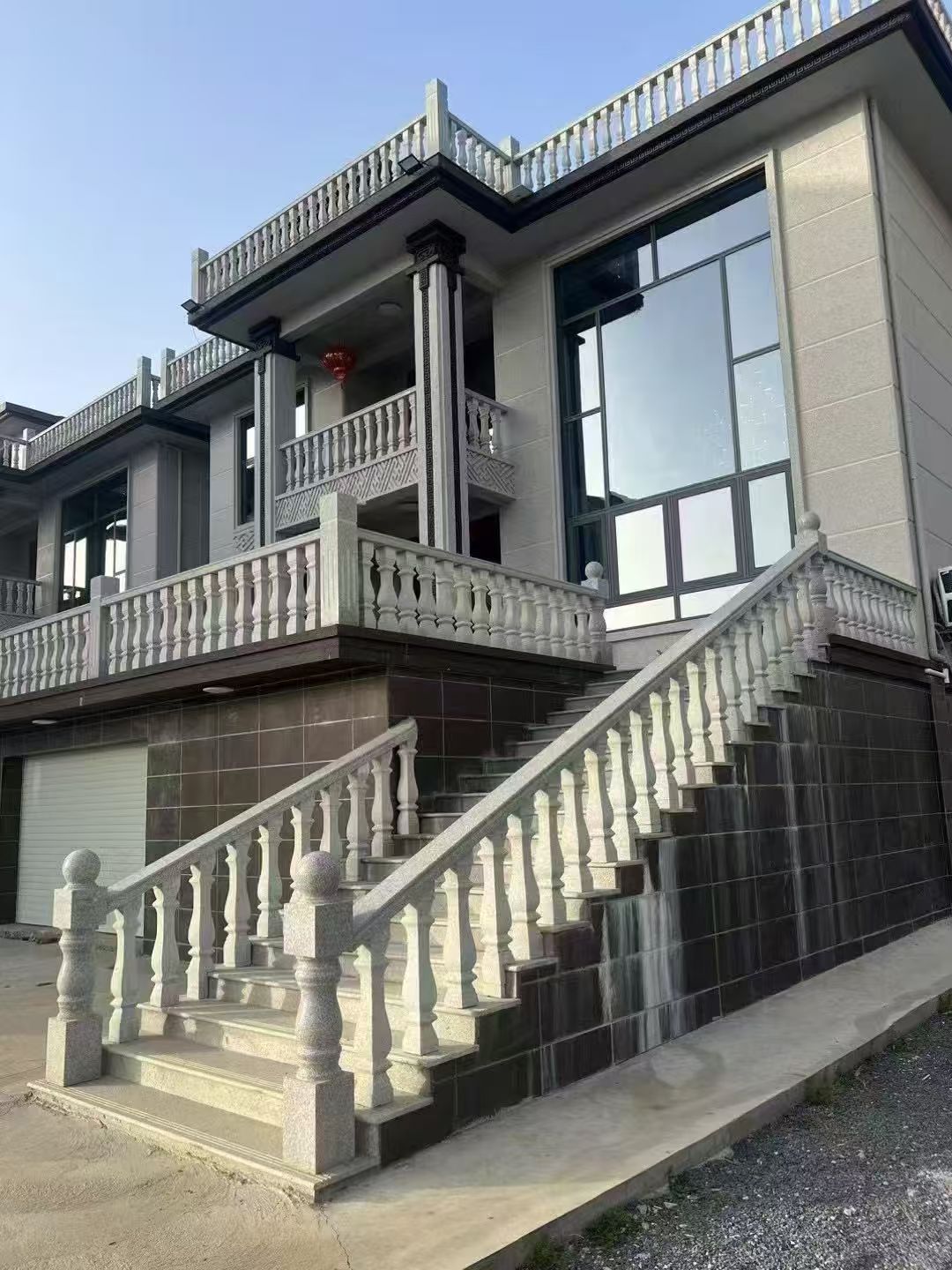 中山 芝麻白别墅阳台栏杆，楼梯栏杆
