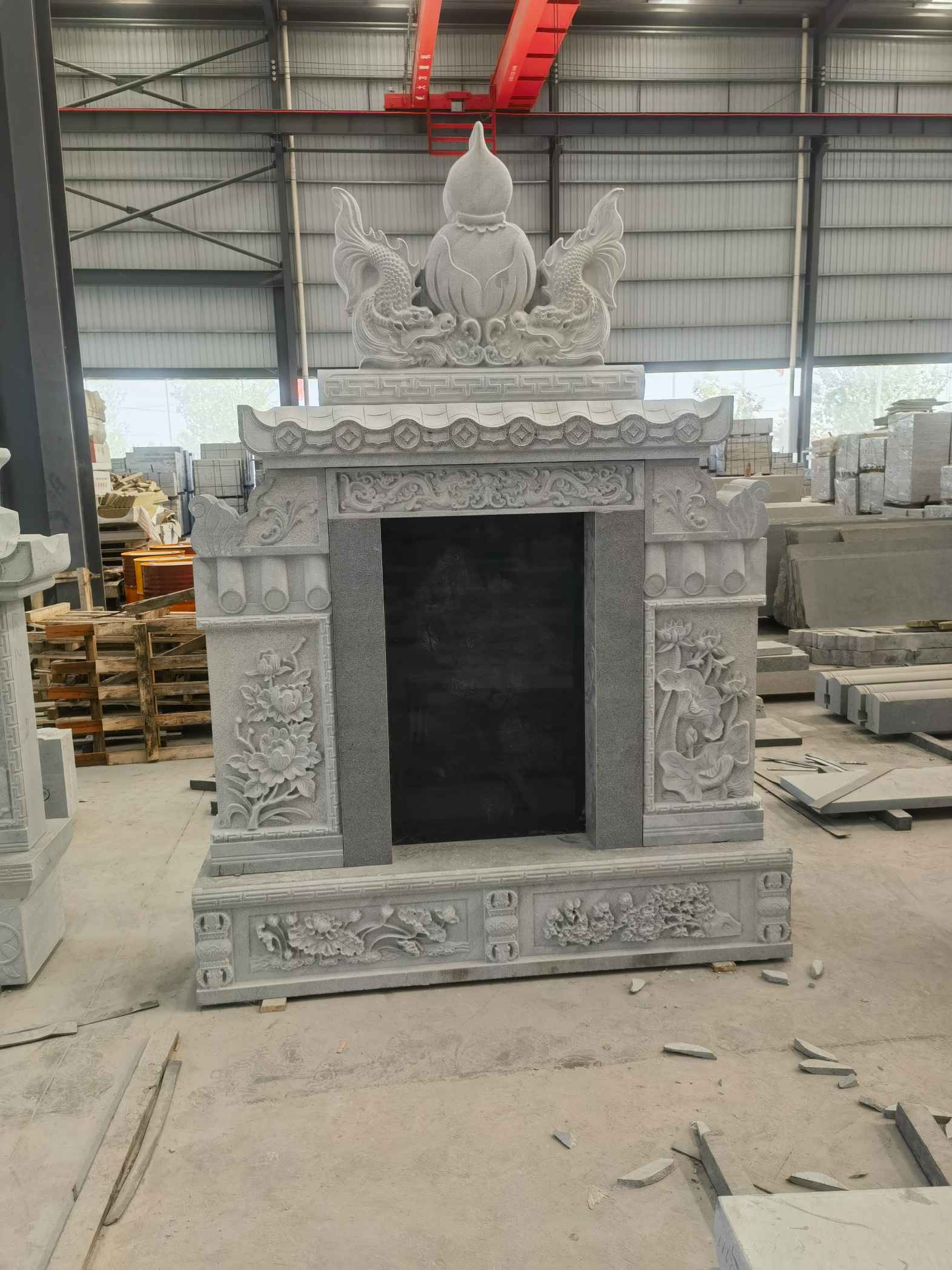 中山 芝麻灰高档墓碑、土墓，一套也支持定做